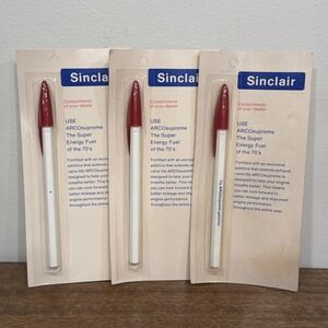 Promotional Sinclair Gas Station Give Away Ink Pens 1970S Arco Supreme NOS 3 NEW
